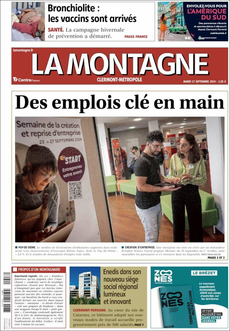 Portada de La Montagne (Francia)