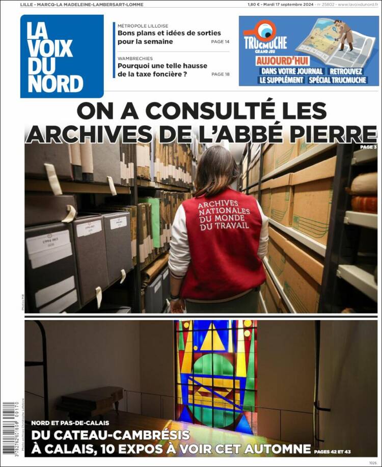 Portada de La Voix du Nord (Francia)