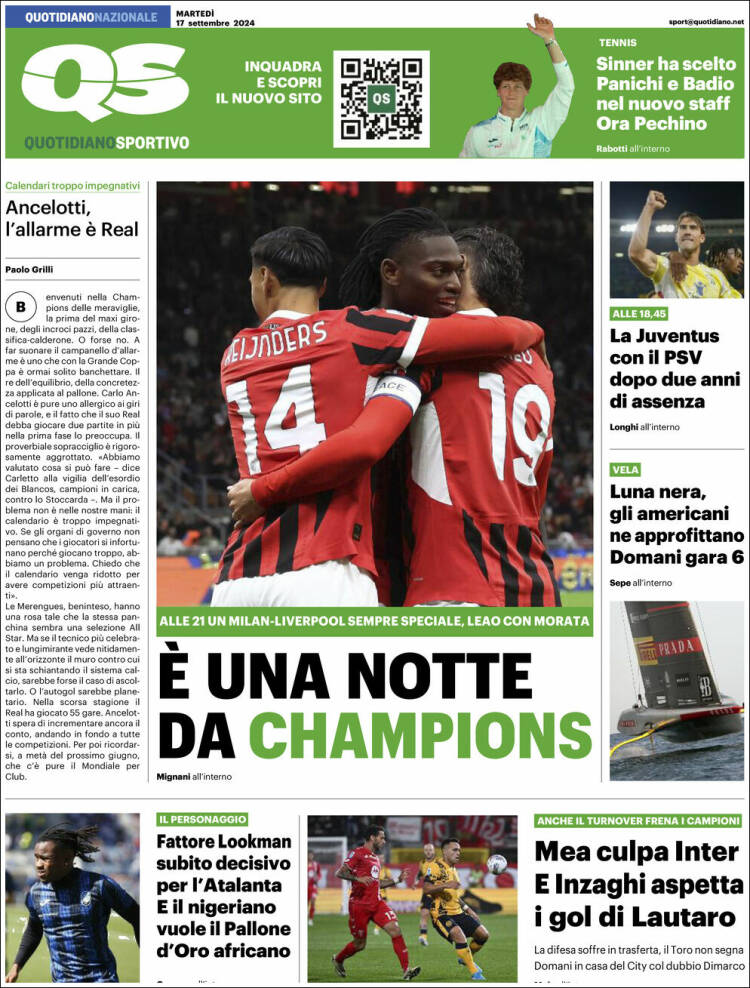Portada de Quotidiano Sportivo (Italia)