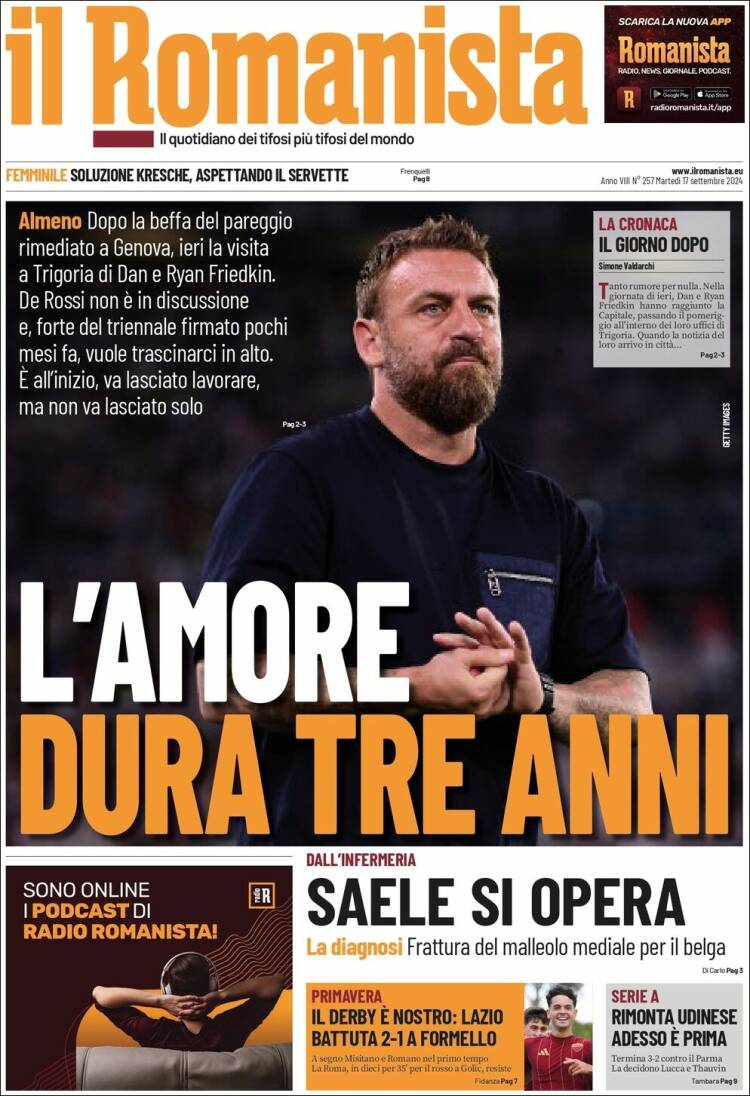 Portada de Romanista (Italia)