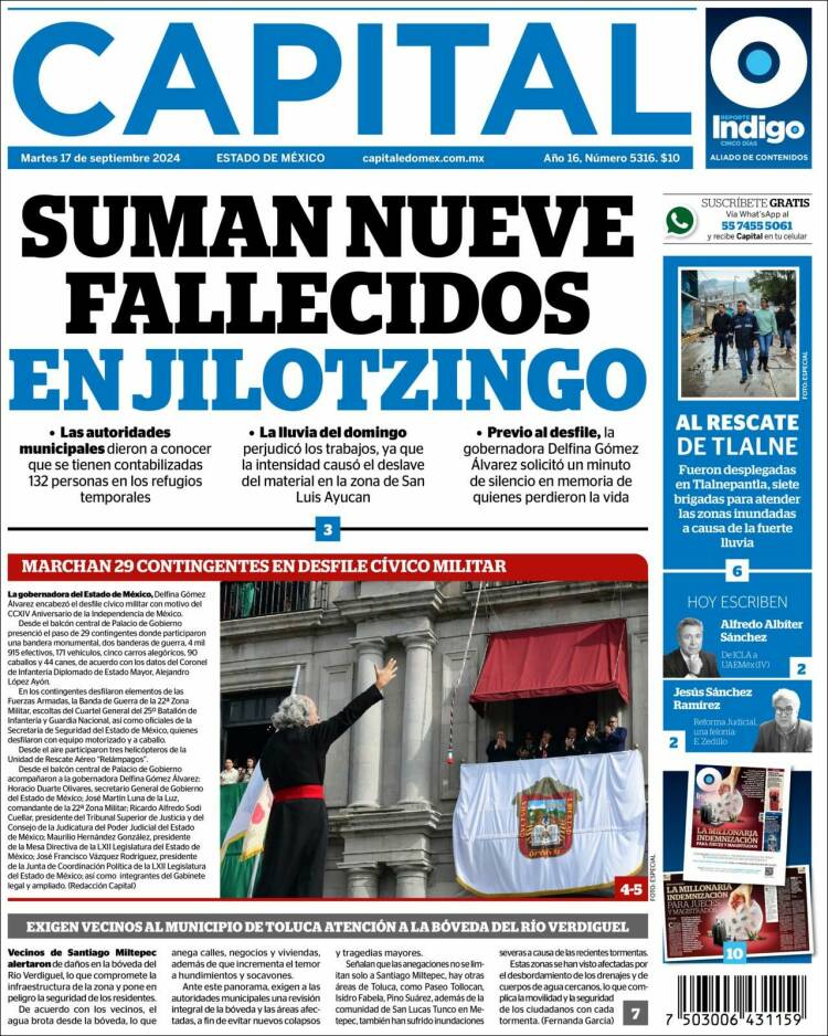 Portada de Capital México (México)