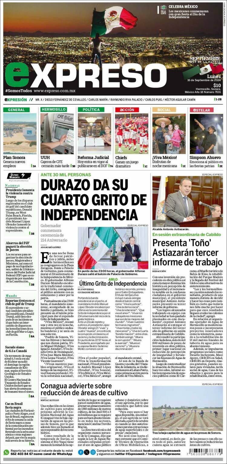 Portada de Expreso (México)