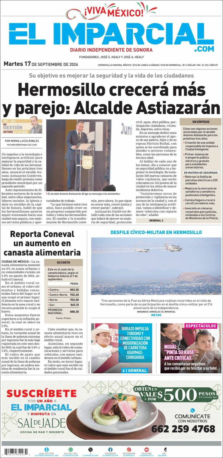 Portada de El Imparcial (México)