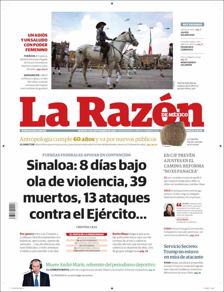 Portada de La Razón (México)