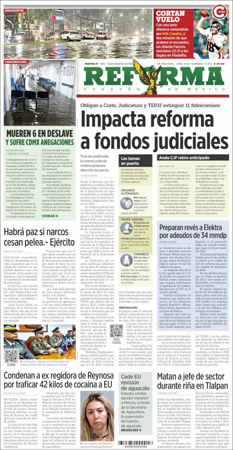 Portada de Reforma (México)