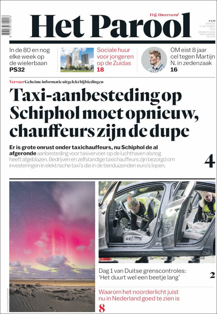 Portada de Het Parool (Pa&iacute;ses Bajos)