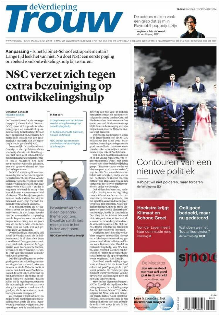 Portada de Trouw (Pa&iacute;ses Bajos)