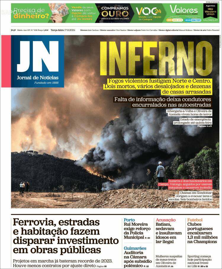 Portada de Jornal de Notícias (Portugal)