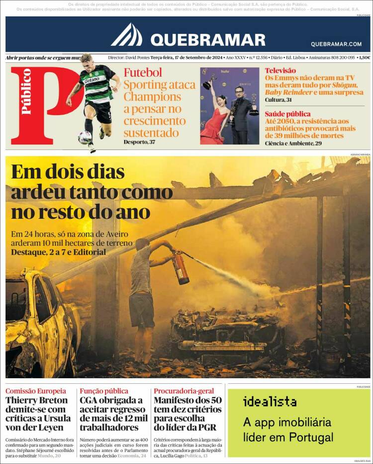 Portada de Público (Portugal)