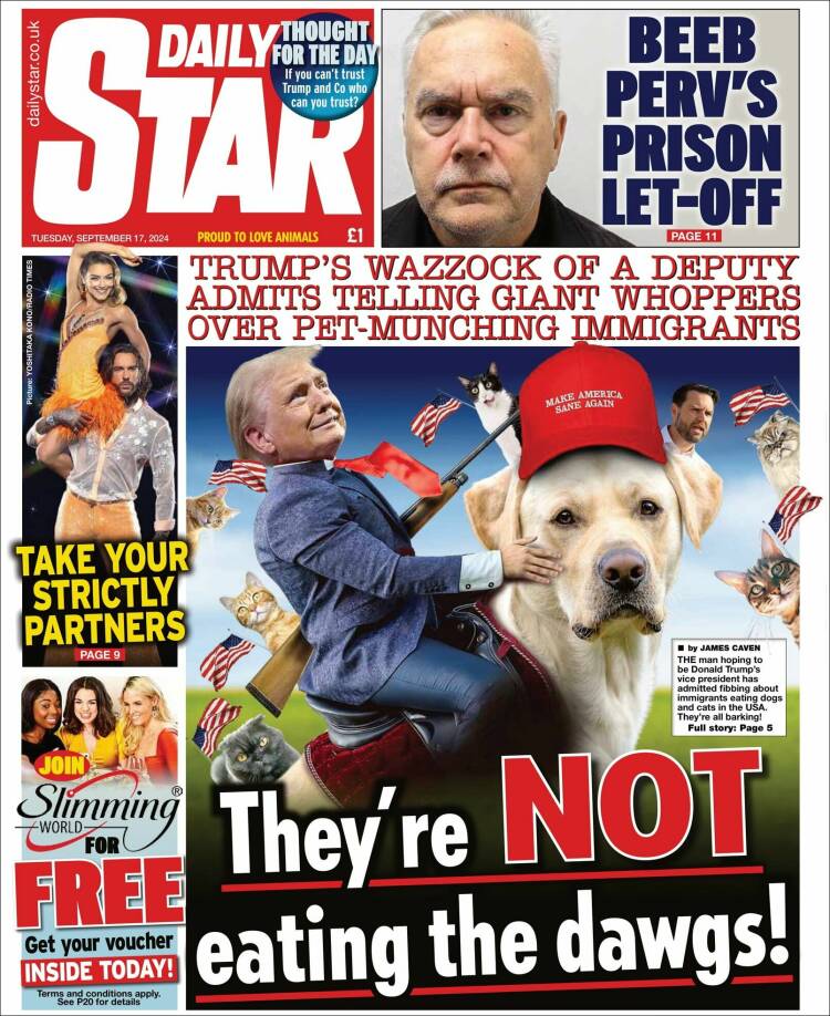 Portada de Daily Star (Reino Unido)