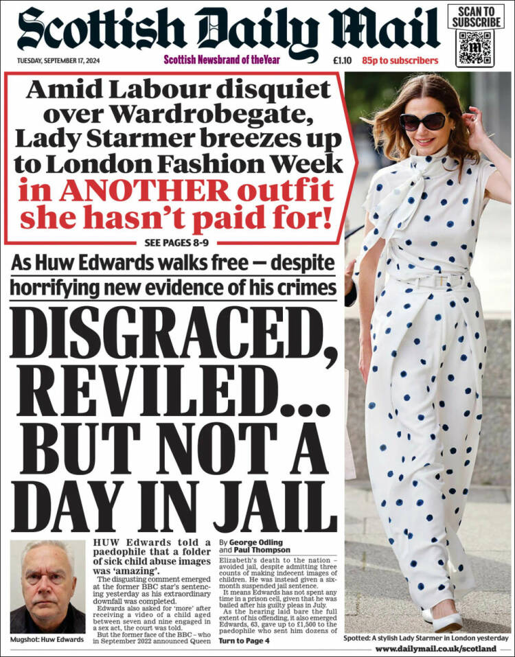 Portada de Scottish Daily Mail (Reino Unido)