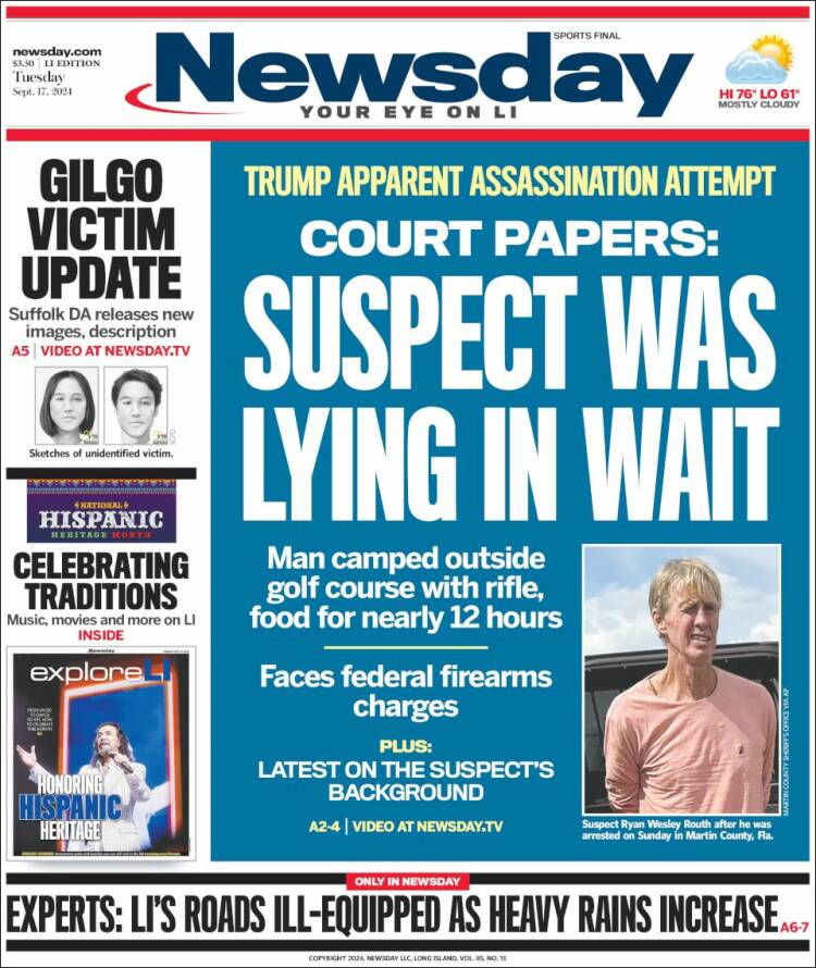 Portada de Newsday (USA)