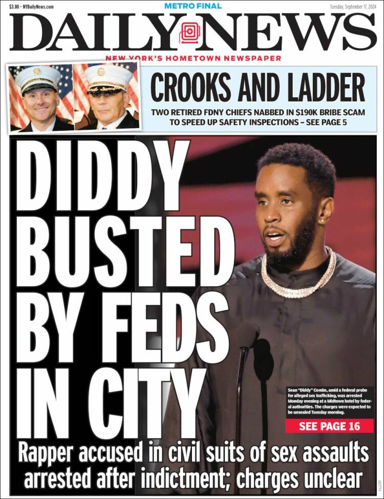 Portada de Daily News - New York (USA)