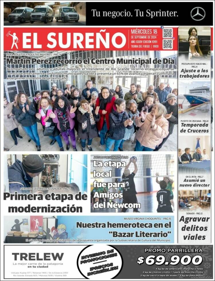 Portada de Diario El Sureño (Argentina)