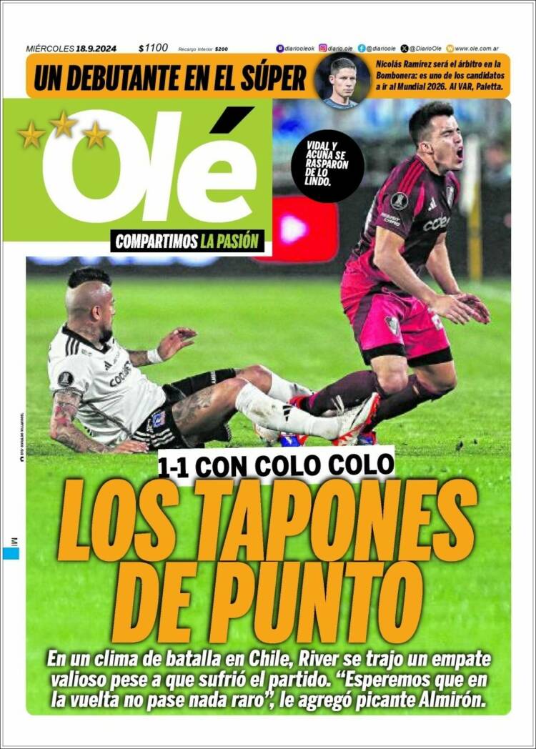 Portada de Olé (Argentina)