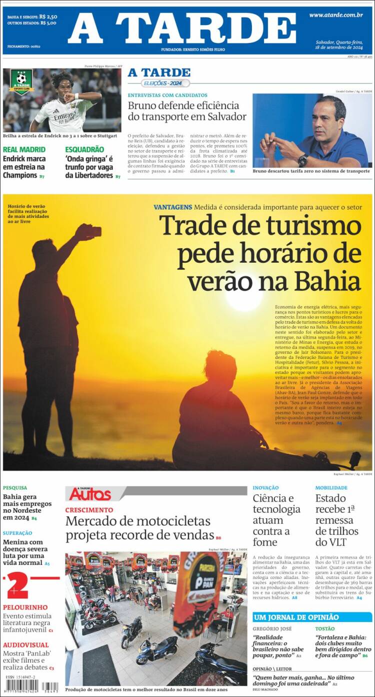 Portada de Diário A Tarde (Brasil)