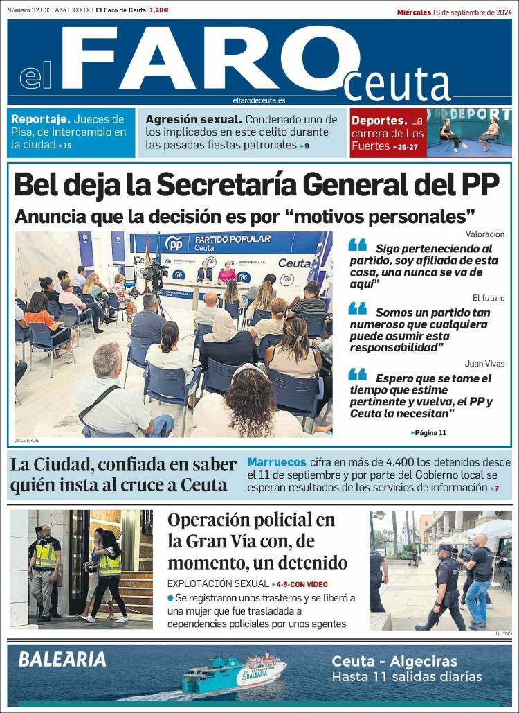 Portada de El Faro de Ceuta (España)