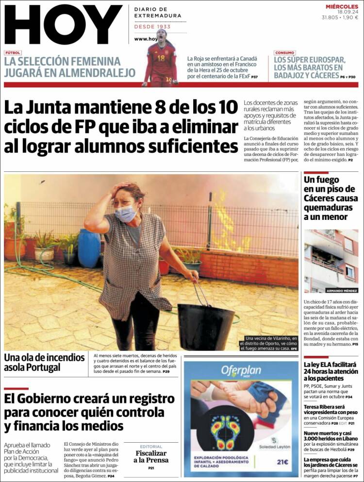 Portada de Hoy - Caceres (España)