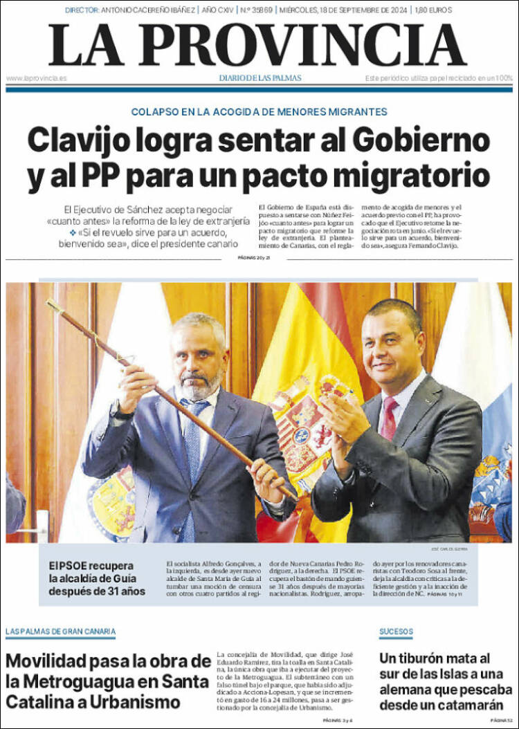 Portada de La Provincia (España)