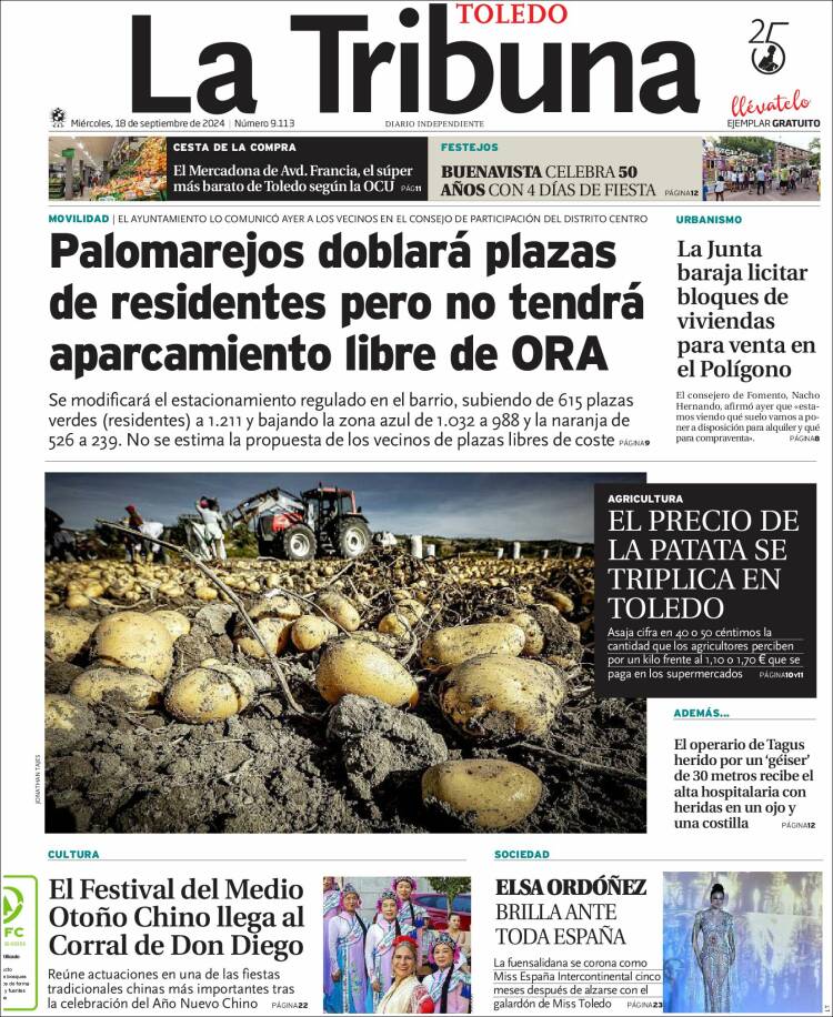 Portada de La Tribuna de Toledo (España)