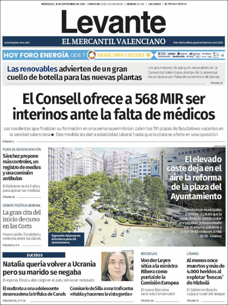 Portada de Levante (España)