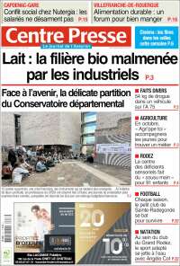 Portada de Centre Presse (Francia)