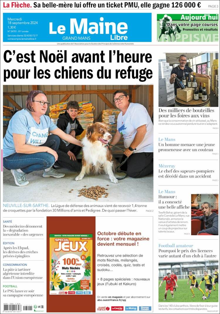 Portada de Le Maine Libre (Francia)