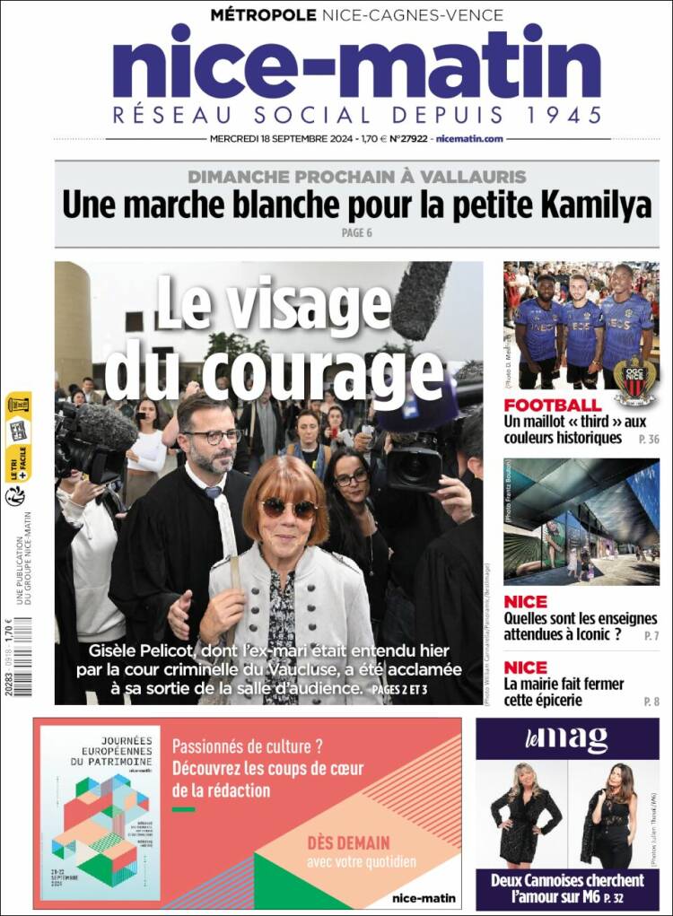 Portada de Nice-Matin (Francia)