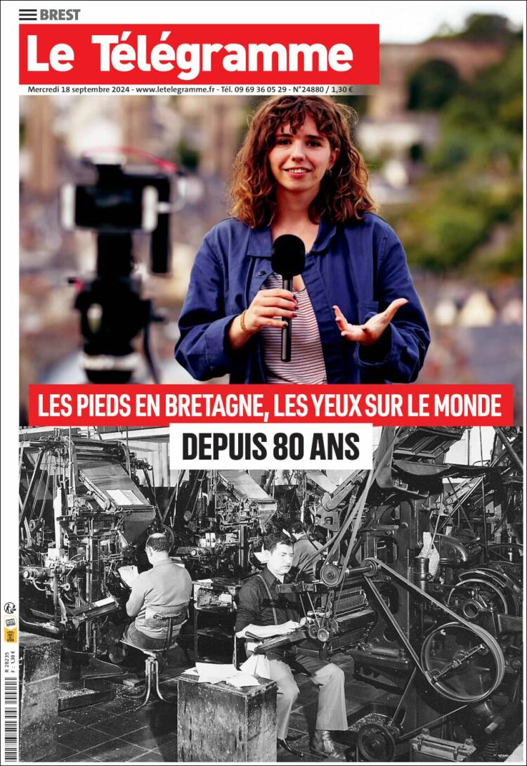 Portada de Télégramme (Francia)