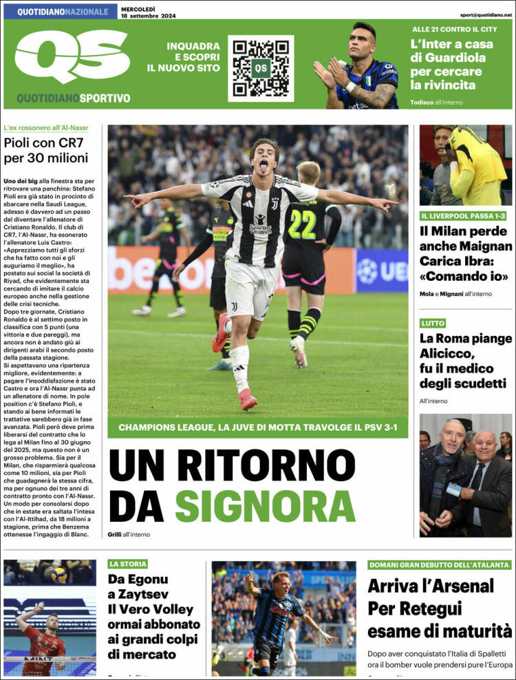 Portada de Quotidiano Sportivo (Italia)