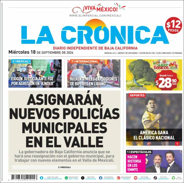 Portada de La Crónica de Baja California (México)