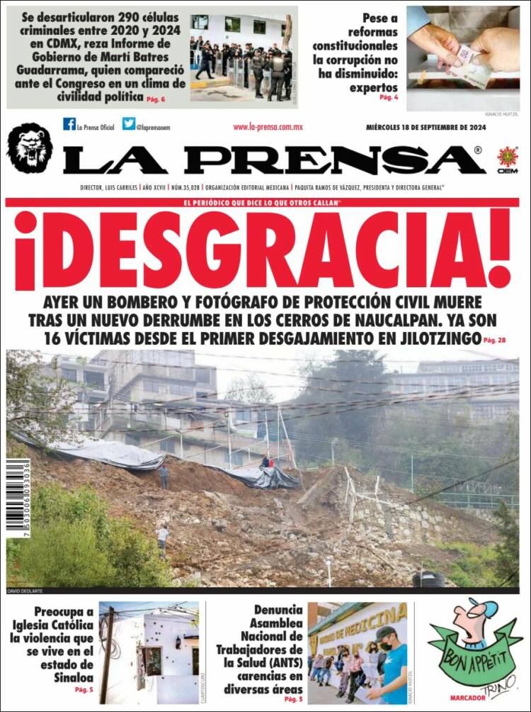 Portada de La Prensa (México)