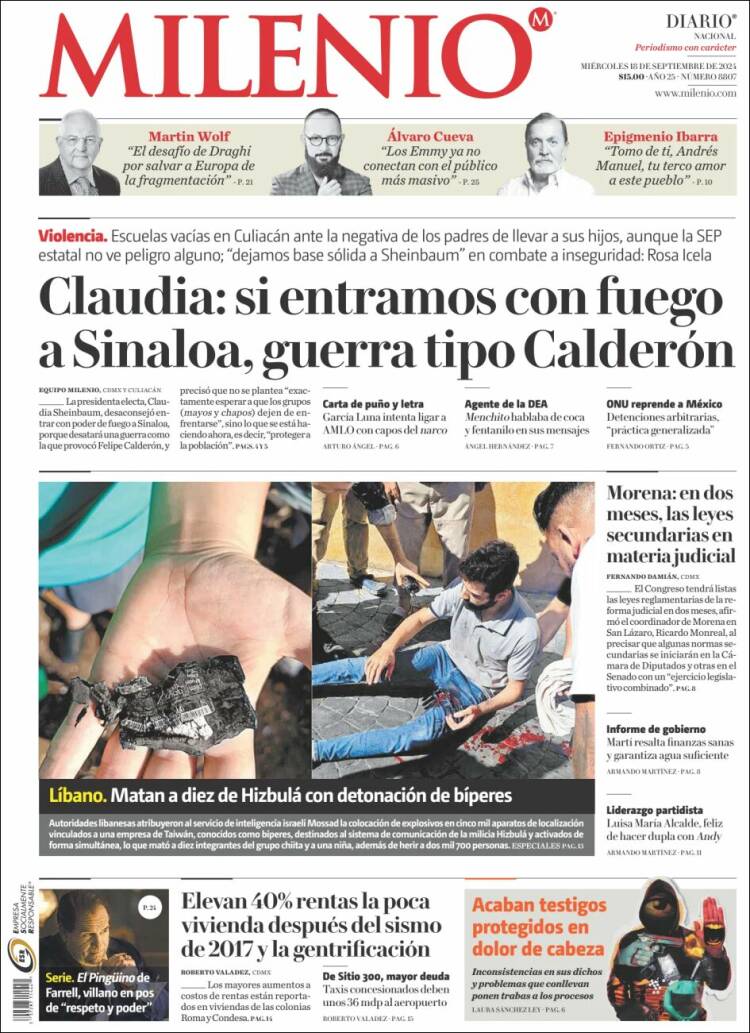 Portada de Milenio (México)