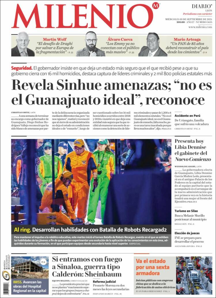Portada de Milenio de León (México)