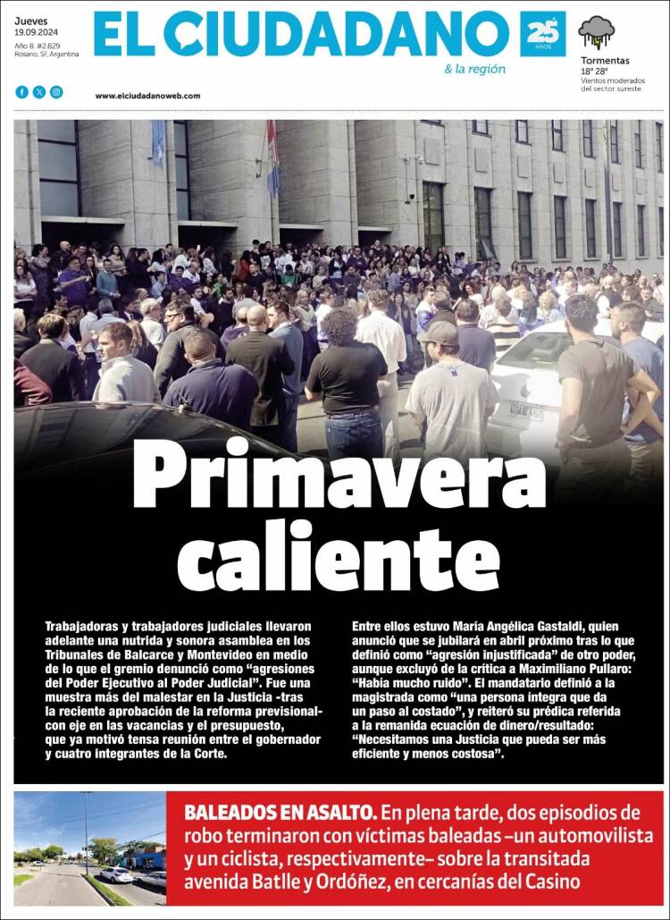 Portada de Diario El Ciudadano (Argentina)