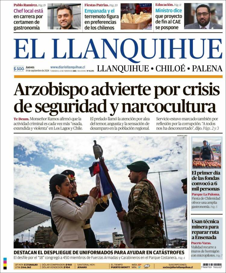 Portada de El Llanquihue (Chile)