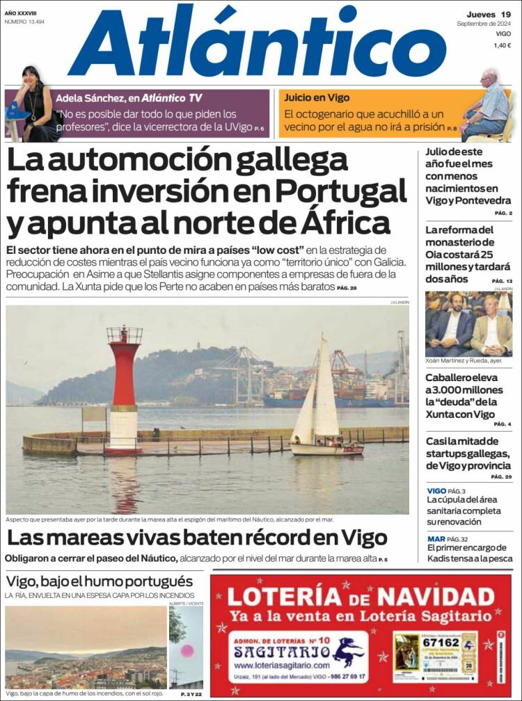 Portada de Atlántico Diario (España)