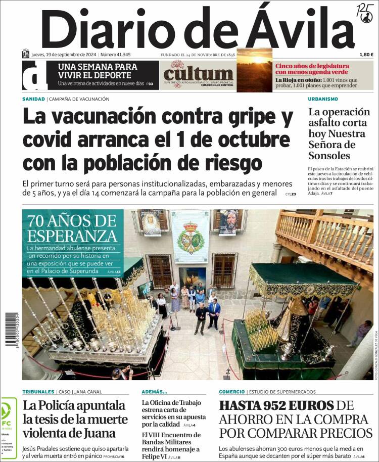 Portada de Diario de Ávila (España)