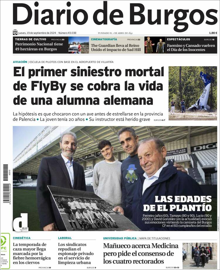 Portada de Diario de Burgos (España)