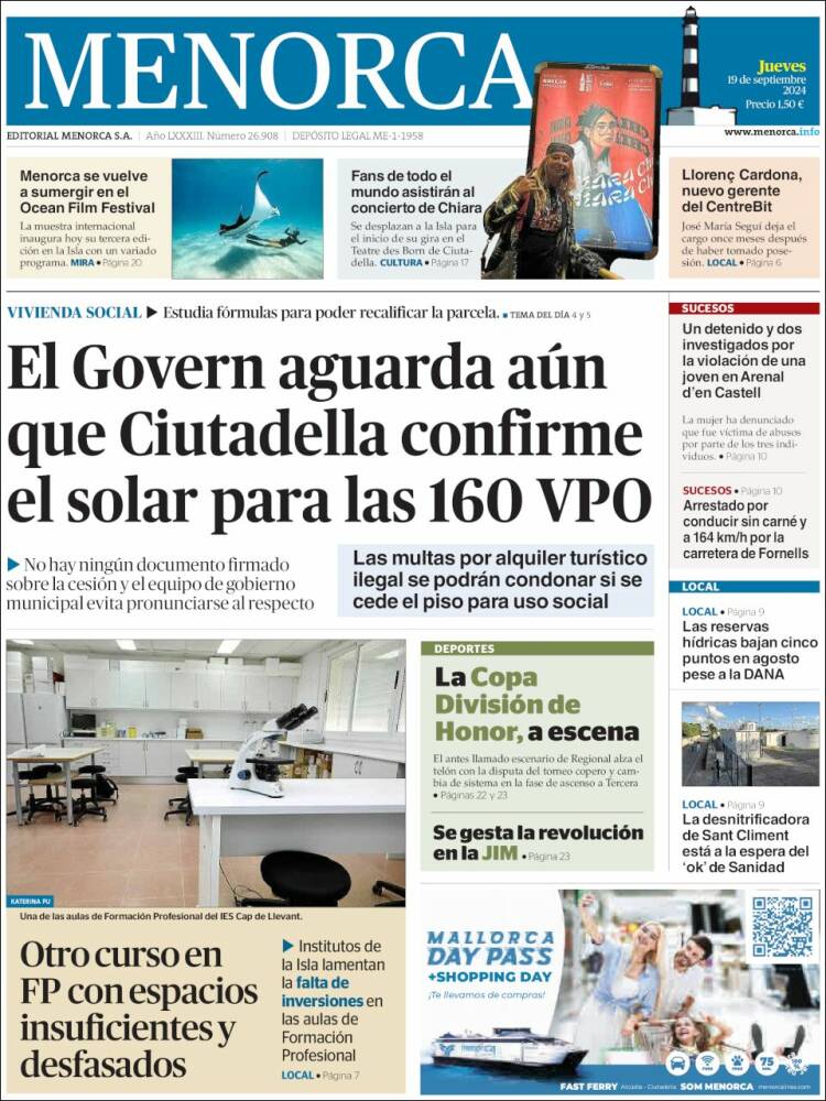 Portada de Menorca - Diario Insular (España)