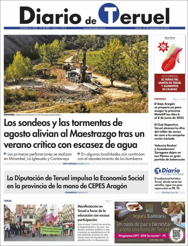 Portada de Diario de Teruel (España)