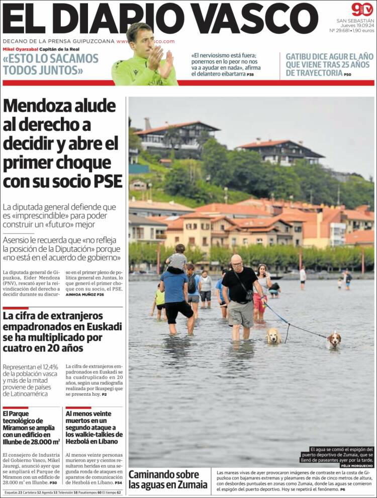 Portada de Diario Vasco (España)