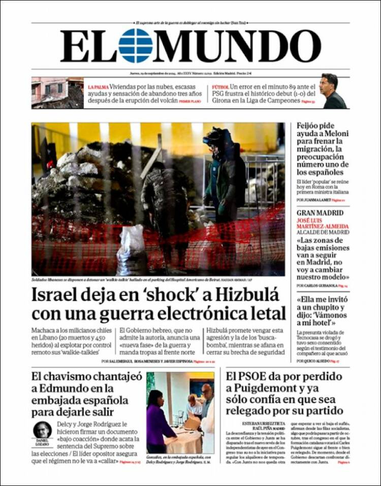 Portada de El Mundo (España)
