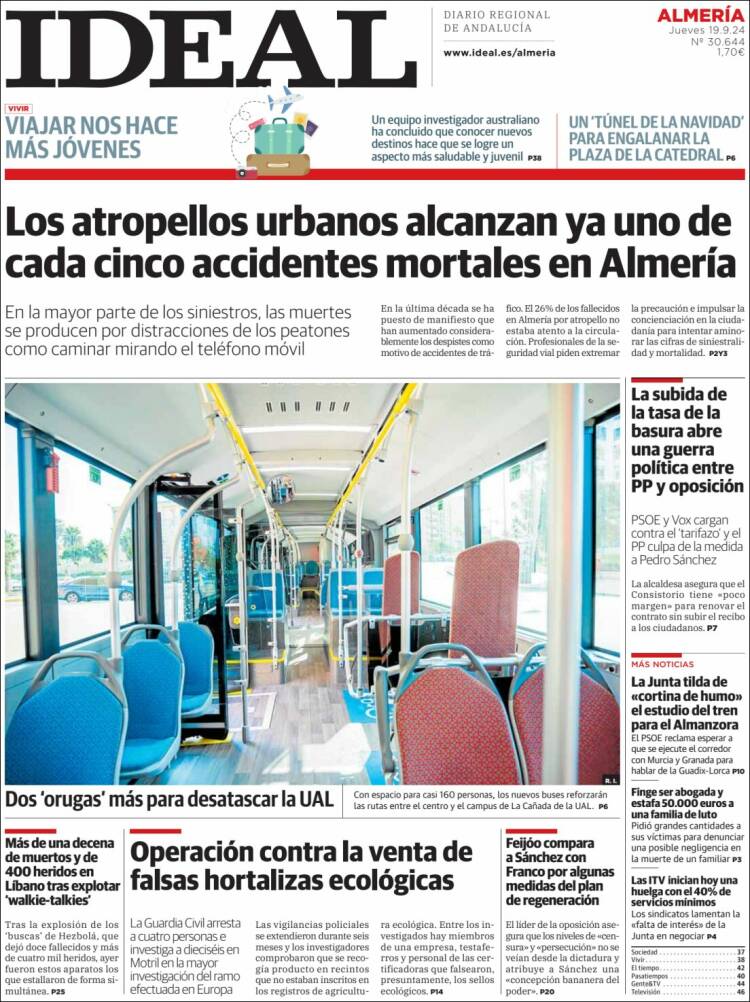 Portada de Ideal Almeria (España)