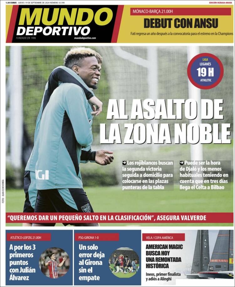 Portada de Mundo Deportivo Bizkaia (España)