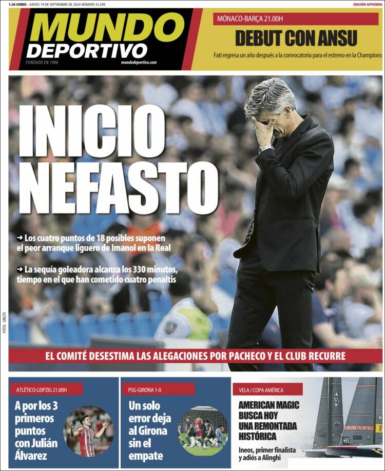 Portada de Mundo Deportivo Gipuzkoa (España)