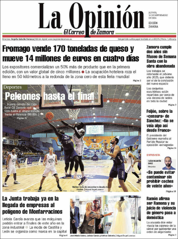 Portada de La Opinión - El Correo de Zamora (España)