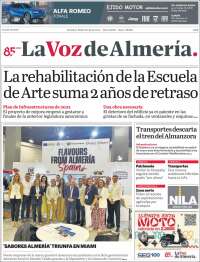 Portada de La Voz de Almería (España)