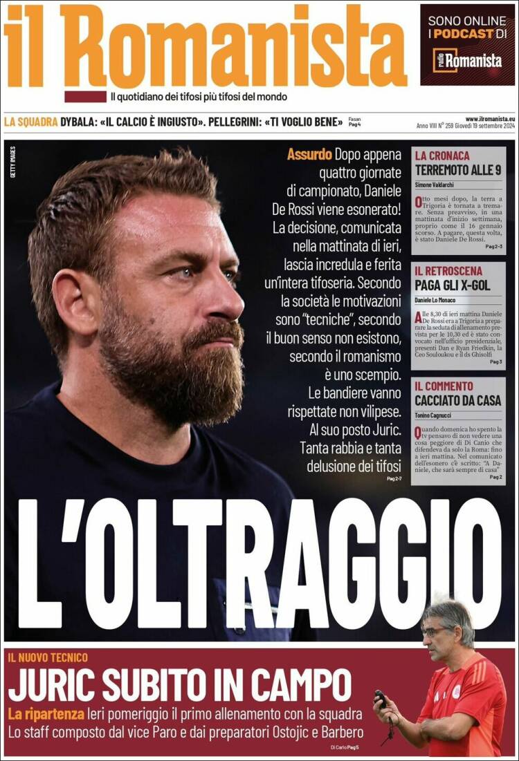 Portada de Romanista (Italia)