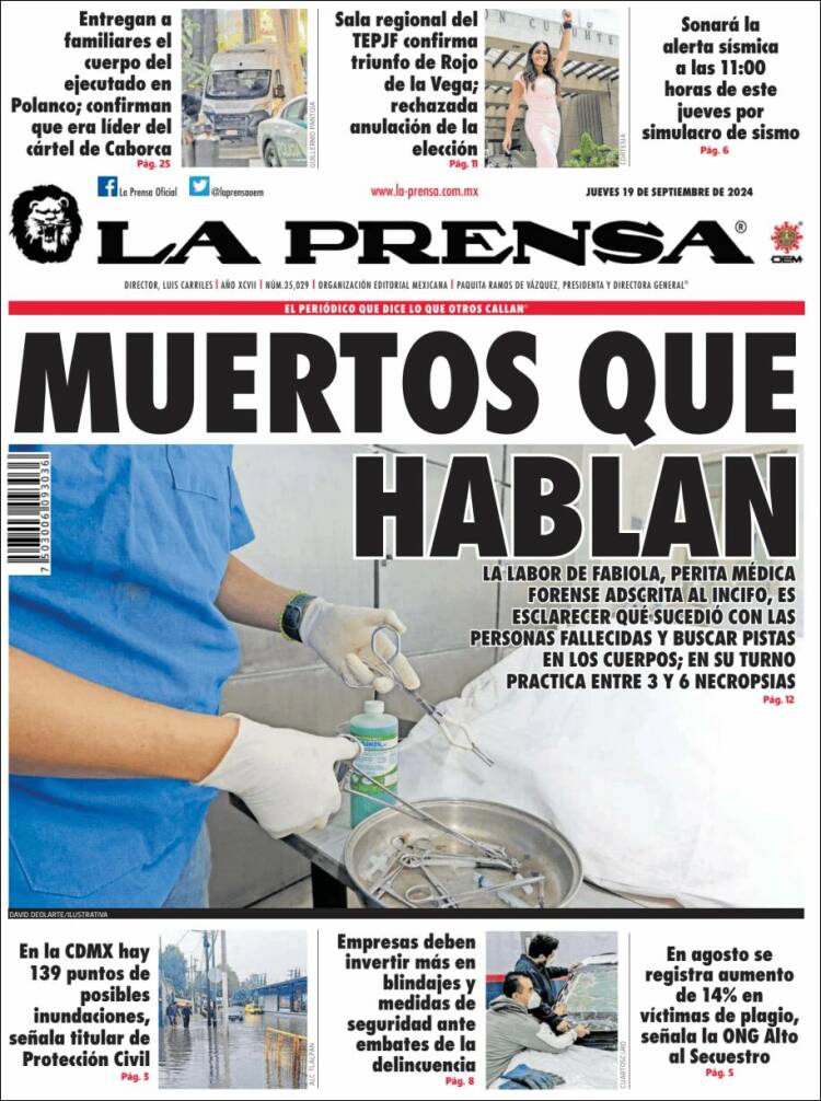 Portada de La Prensa (M&eacute;xico)